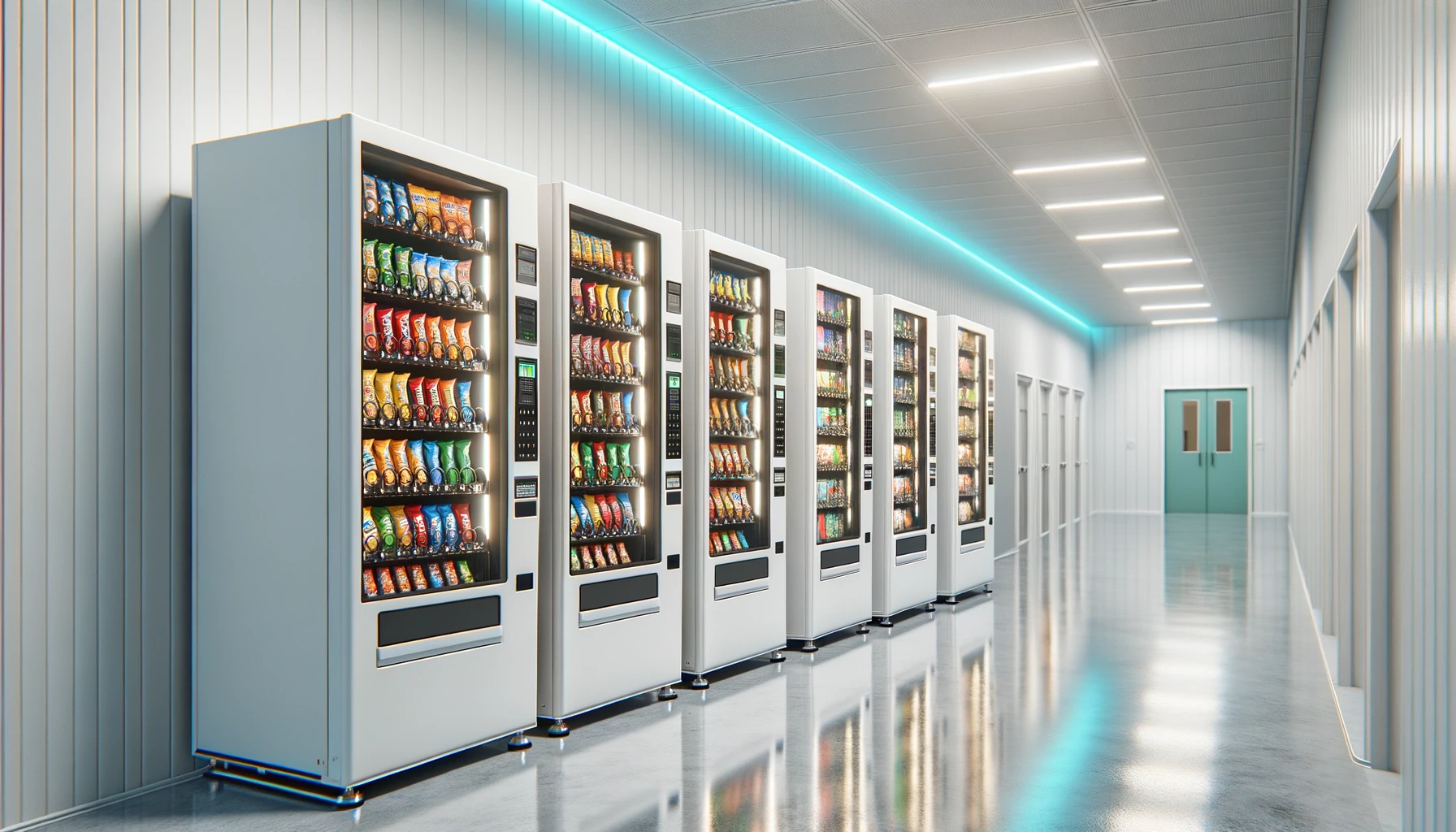 Vending machines in a Cudahy food processing plant staff break room