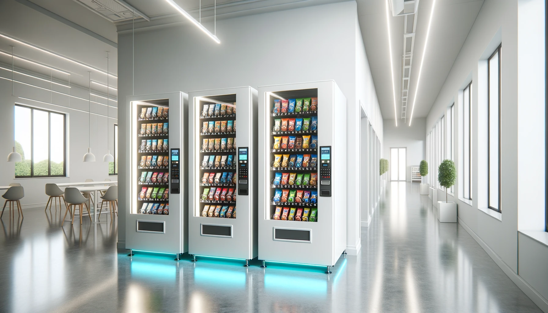 Vending machines in a Franklin pharmaceutical distribution facility break room