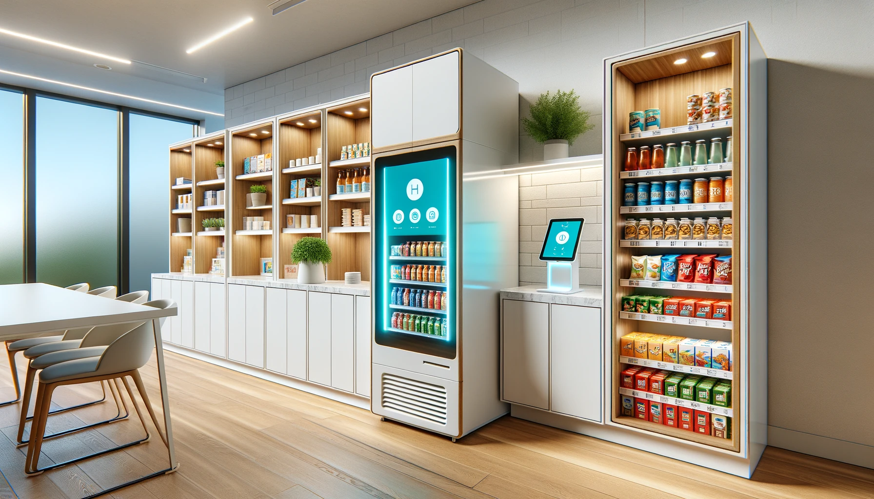 Self-serve micro-market in a Kenosha distribution headquarters break room