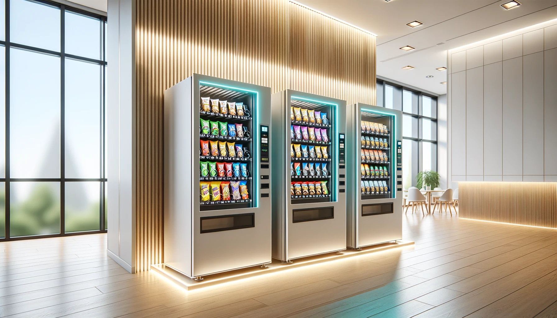 Vending machines in a Menomonee Falls corporate HQ campus break room