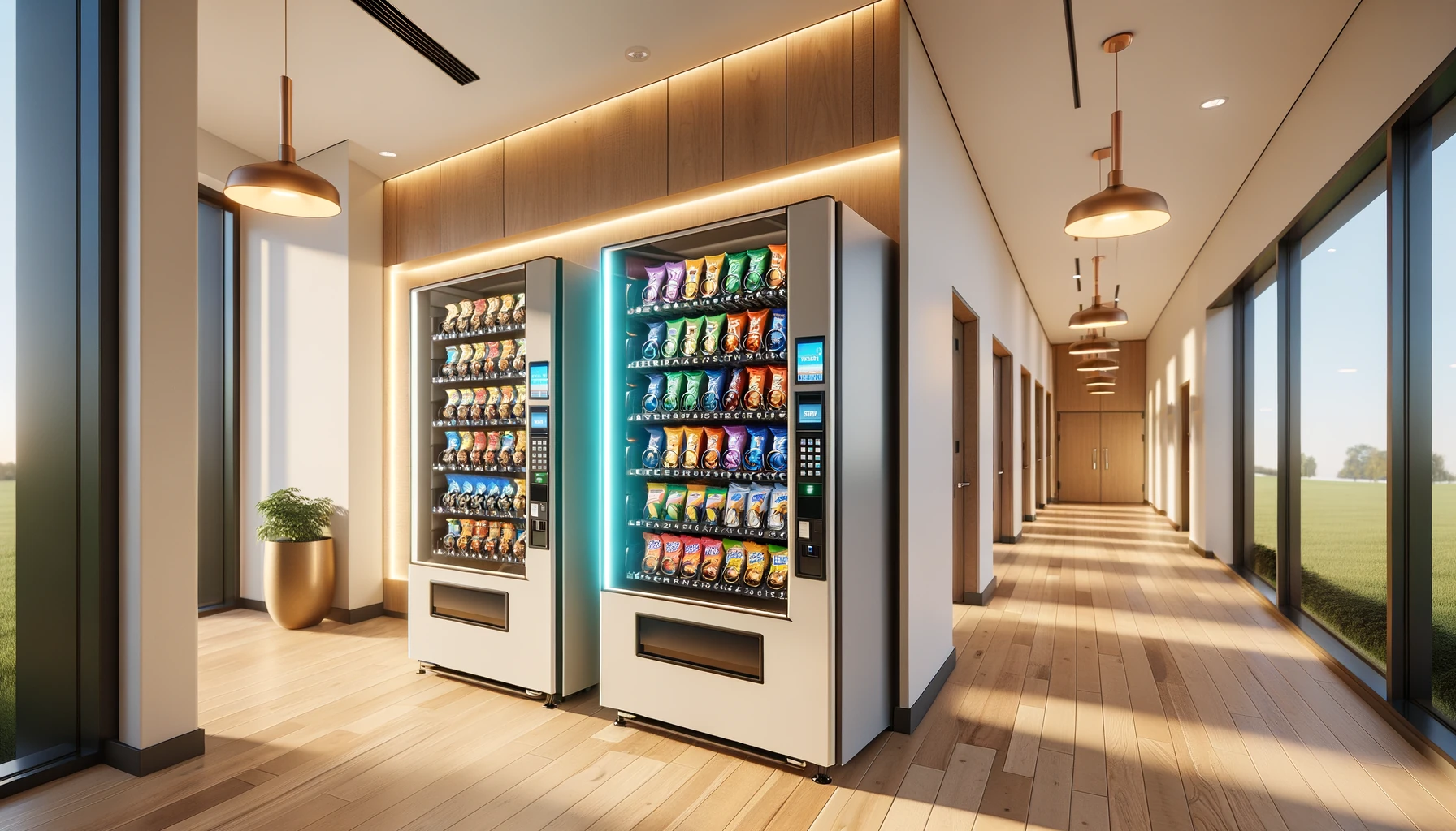 Vending machines in a Mequon university staff break room