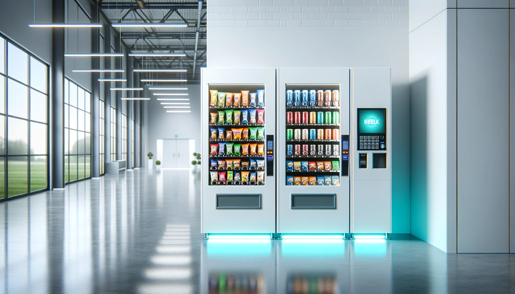 Vending machines in a New Berlin precision manufacturing facility break room